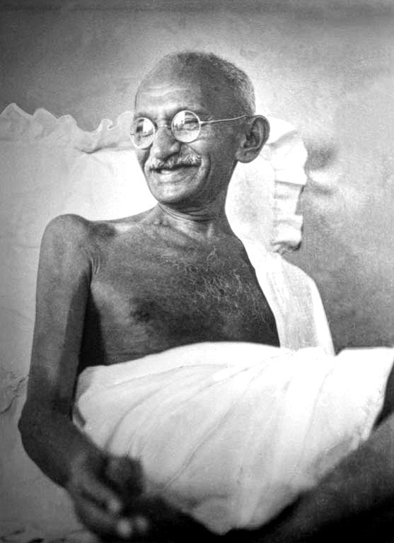 Gandhiji smiling, 1942
